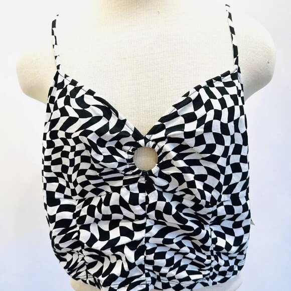 NWT SO GOODS FOR LIFE Juniors Sleeveless Straps Pullover V-Neck Checkers Top XL - Picture 1 of 10